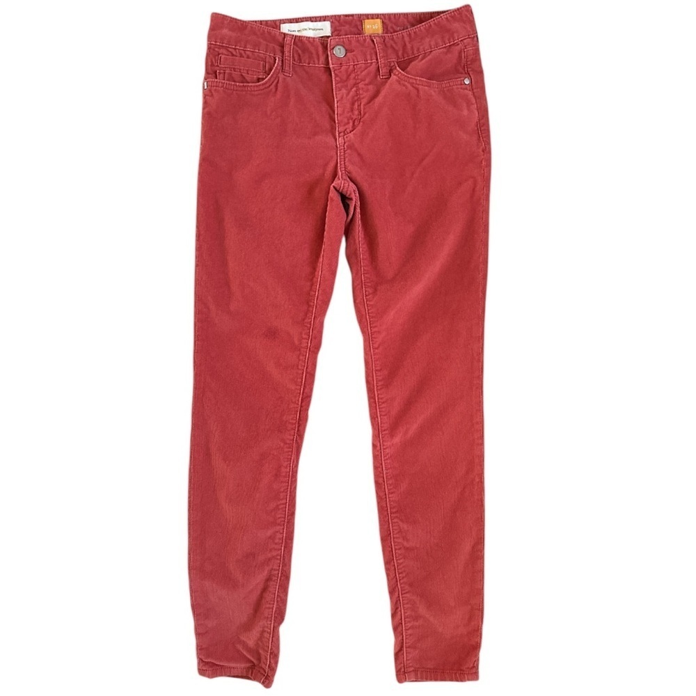 Anthropologie Pilcro Stet Mid-Rise Skinny Corduroy Pants Jeans Coral Pink 26